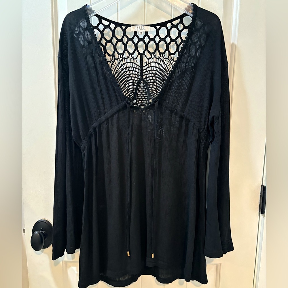 HEAT Swim Cover up Black Size Medium